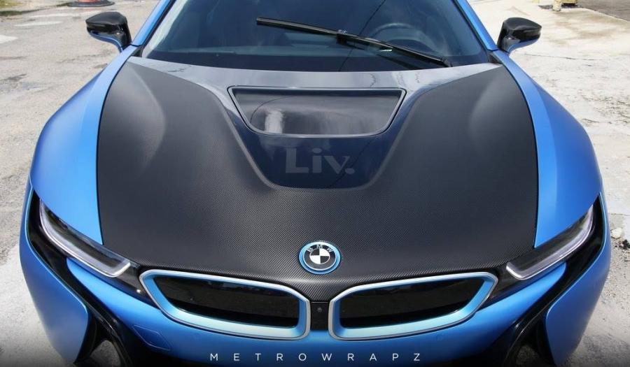 Детали экстерьера BMW i8 Satin Perfect Blue by MetroWrapz 2017 года  (фото 9 из 10)